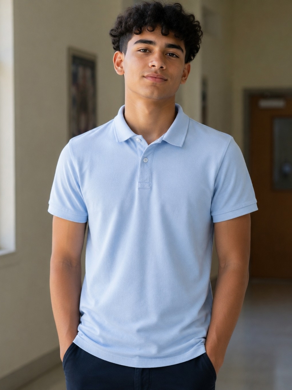 Nautica School Uniform Polo – Size S (34/35) – Light Blue